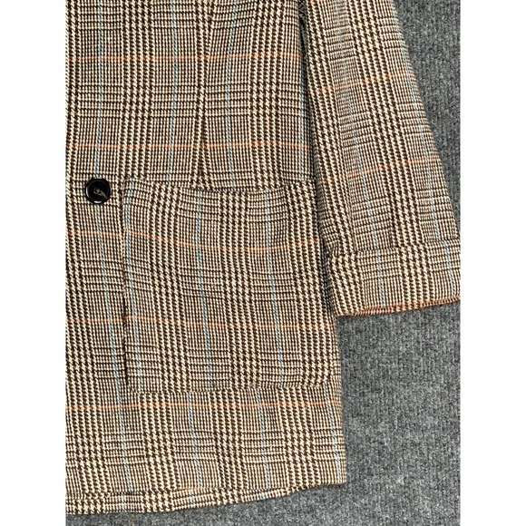 Miou Muse Blazer Jacket Double Breasted Houndstooth Plaid Brown Womens Size XS - Picture 3 of 10